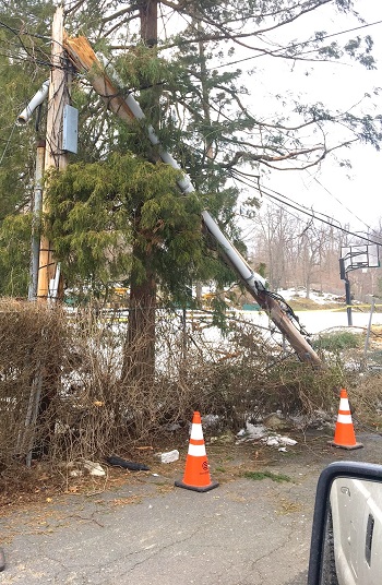 snapped hydro pole