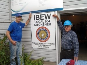 IBEW Local 804 electricians at Habitat WR build site